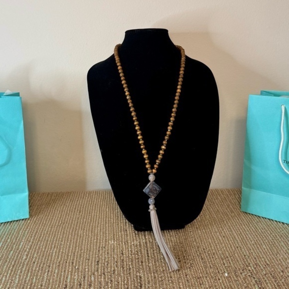 Boho Beaded Statement Necklace - image 1